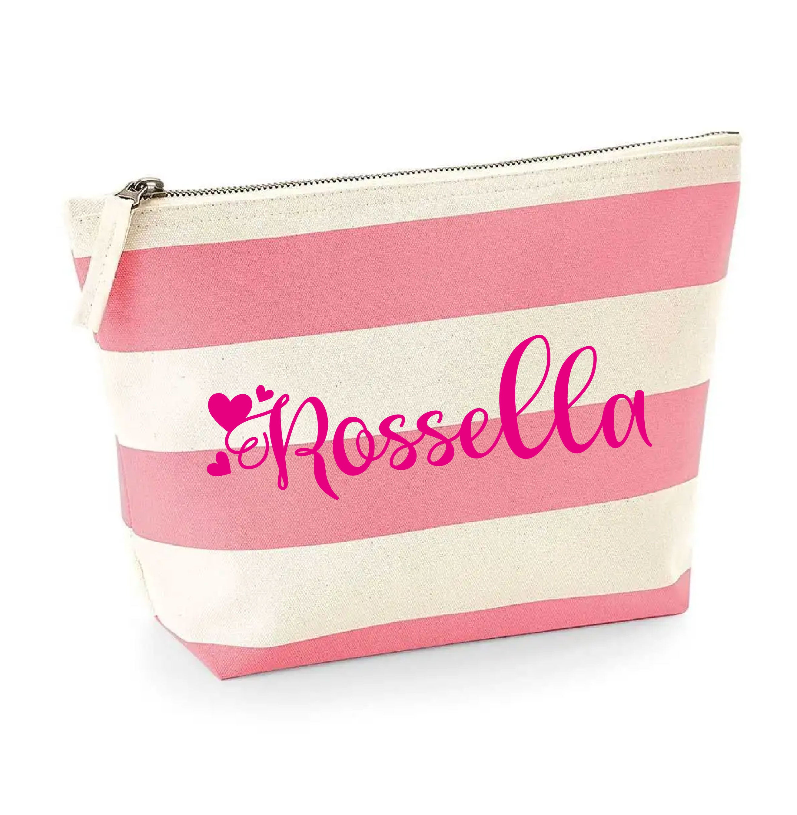 Pochette in cotone canvas a righe  personalizzabile - Be Brave Boutique