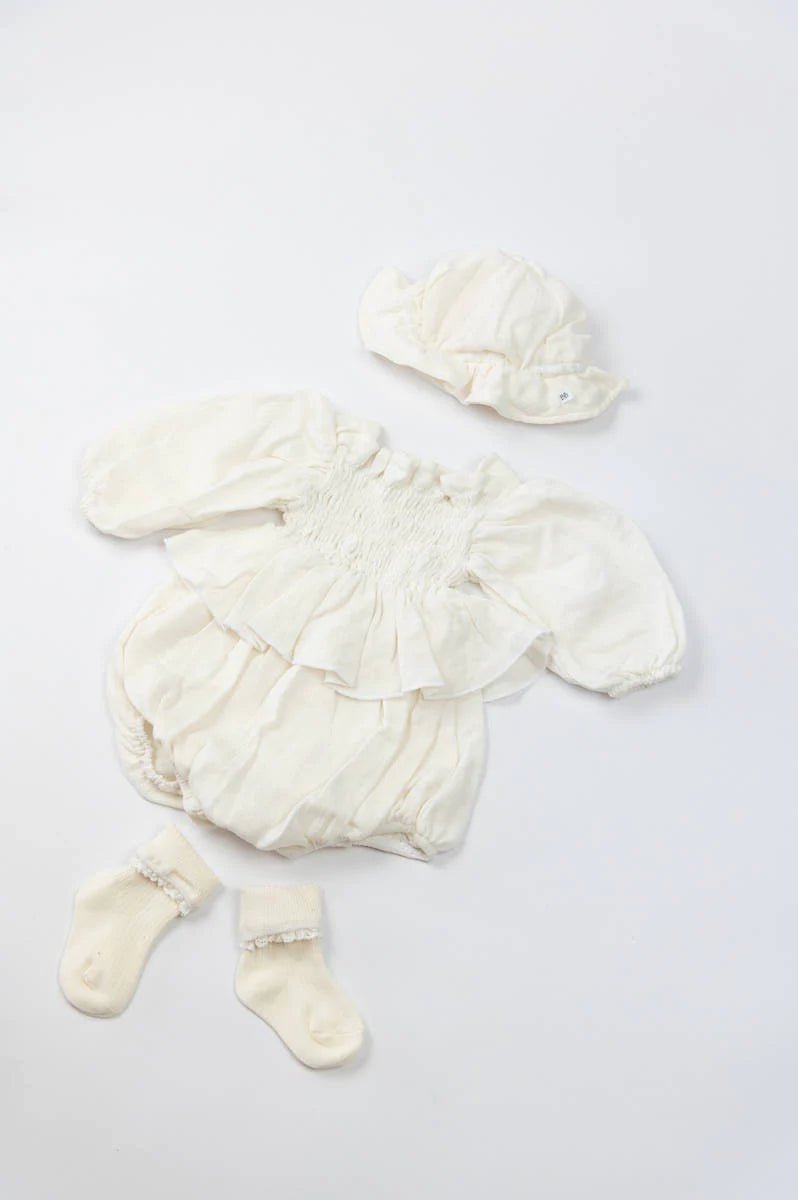 Vestito pagliacetto bimba - Bianco 61 - Be Brave Boutique