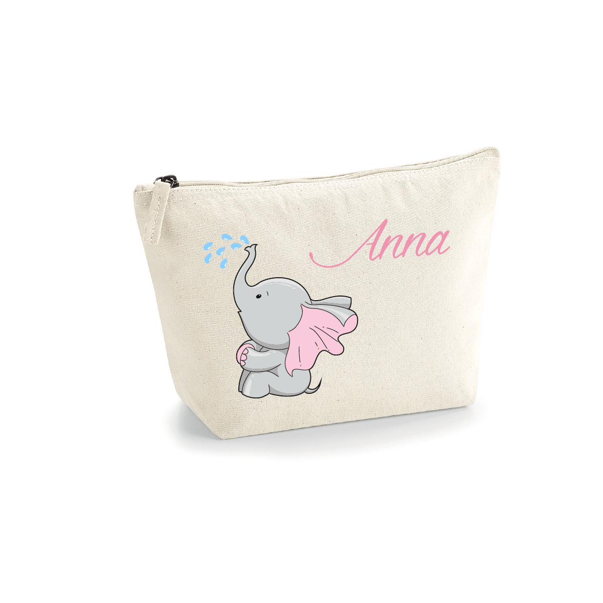 Pochette in cotone organico personalizzabile Elefantina gocce - Be Brave Boutique