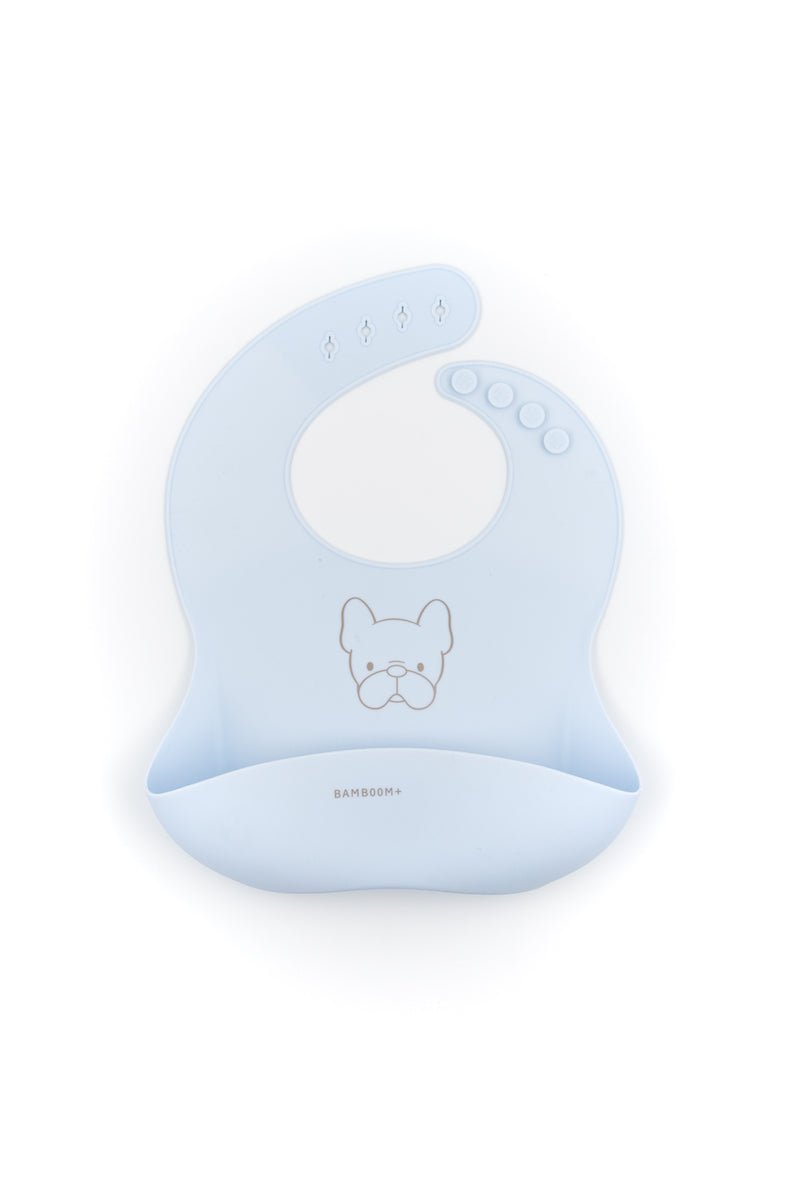 BAMBOOM Bib in silicone - Azzurro - Be Brave Boutique