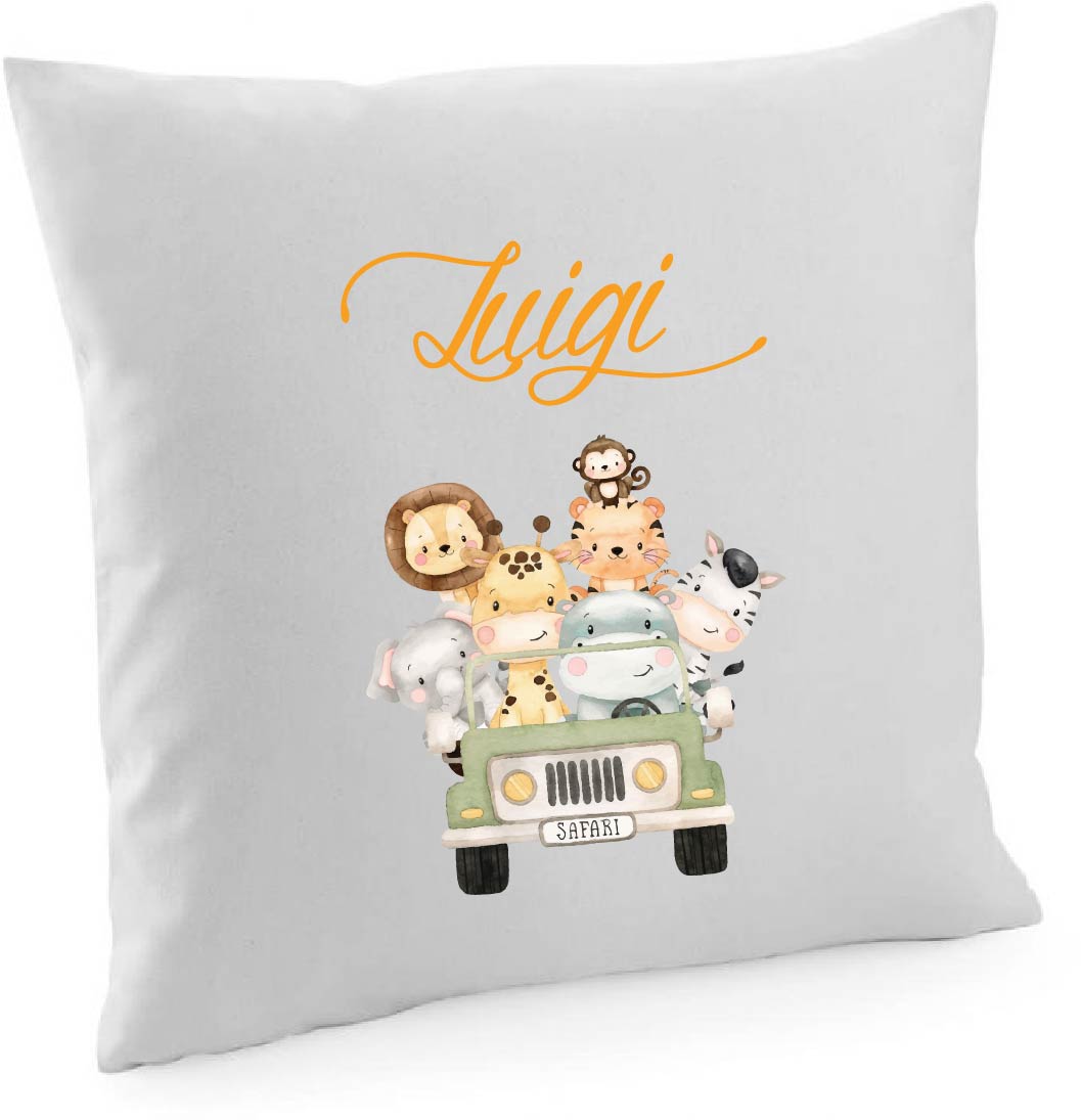 Federa in cotone per cuscino 40x40 Personalizzabile Safari - Be Brave Boutique