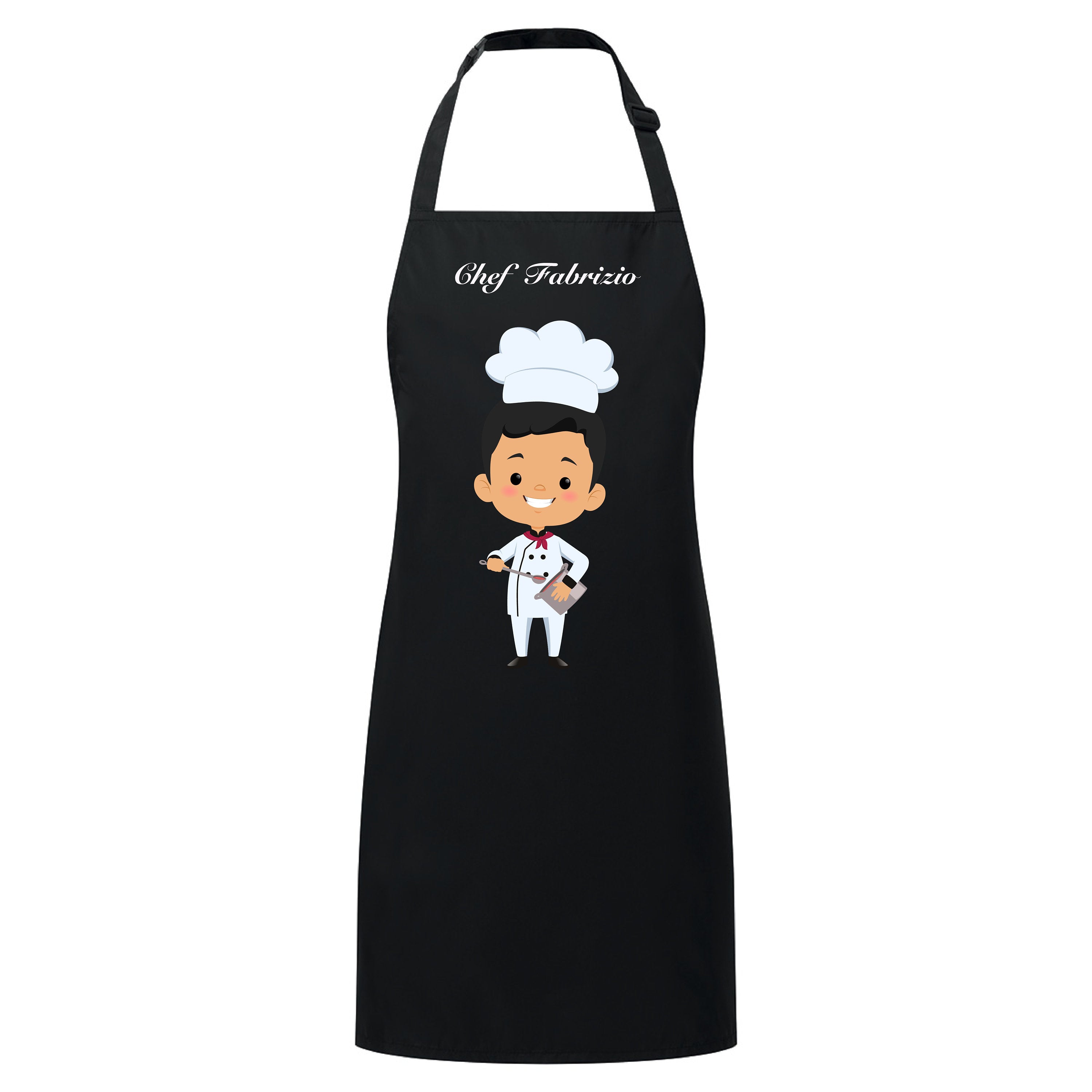 grembiule bambini personalizzato con nome, laccio al collo, regolatore, sistema di chiusura anti-soffoco. idrorepellente. disponibile adulti - be brave boutique
