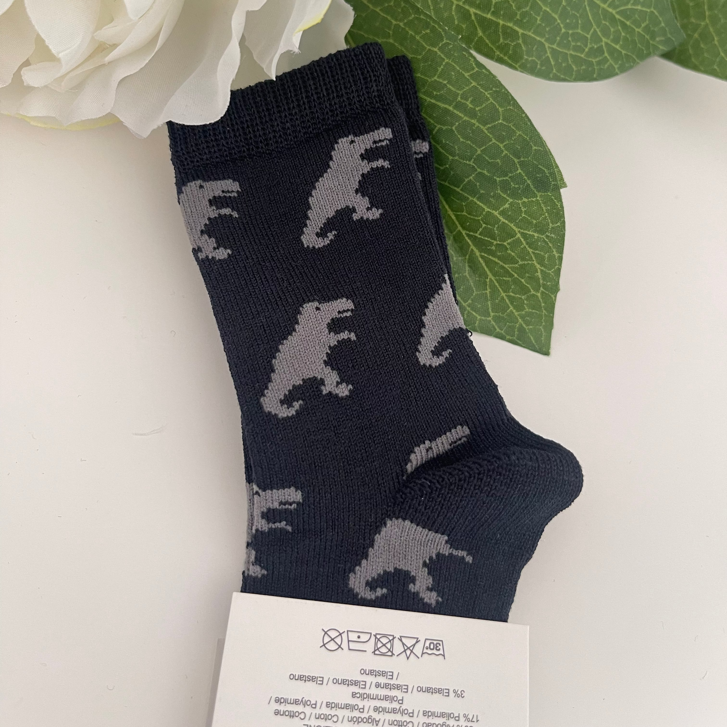 Calze bimbo in cotone con dinosauri Meia Pata - Be Brave Boutique