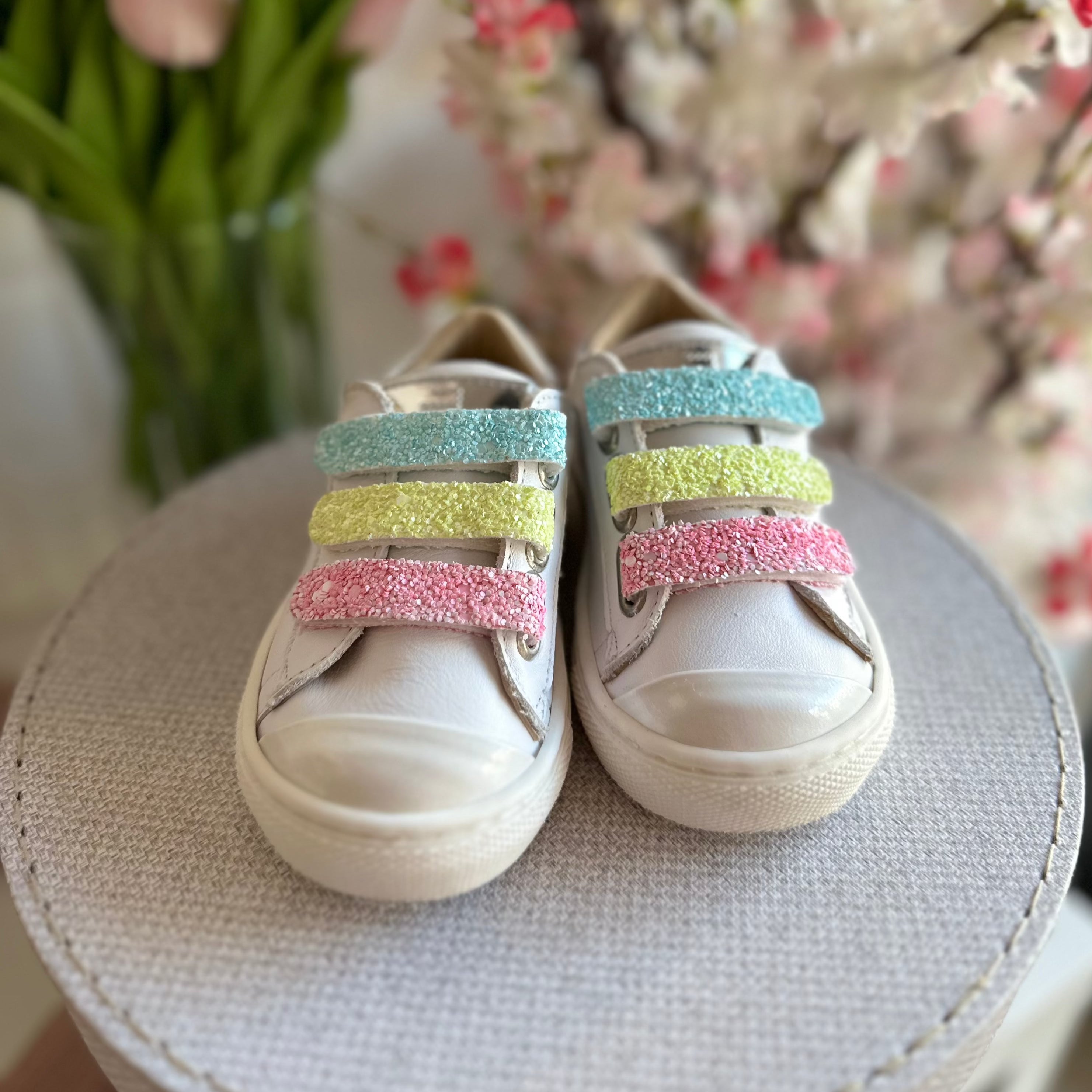Sneackers ANDANINES in pelle con strappi glitter e plantare anatomico - Be Brave Boutique