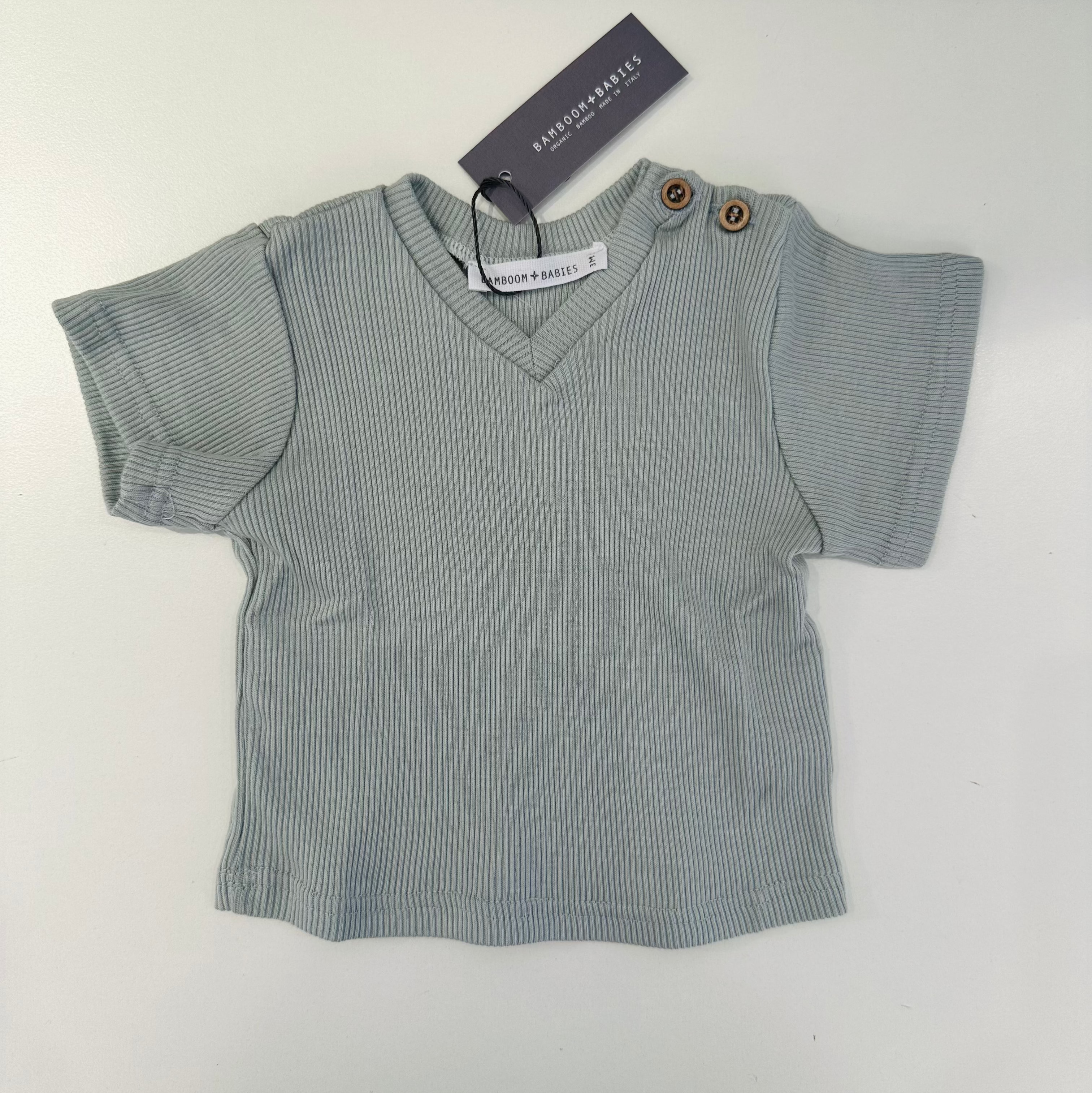 Shirt manica corta scollo V - 333 Azzurro - Be Brave Boutique