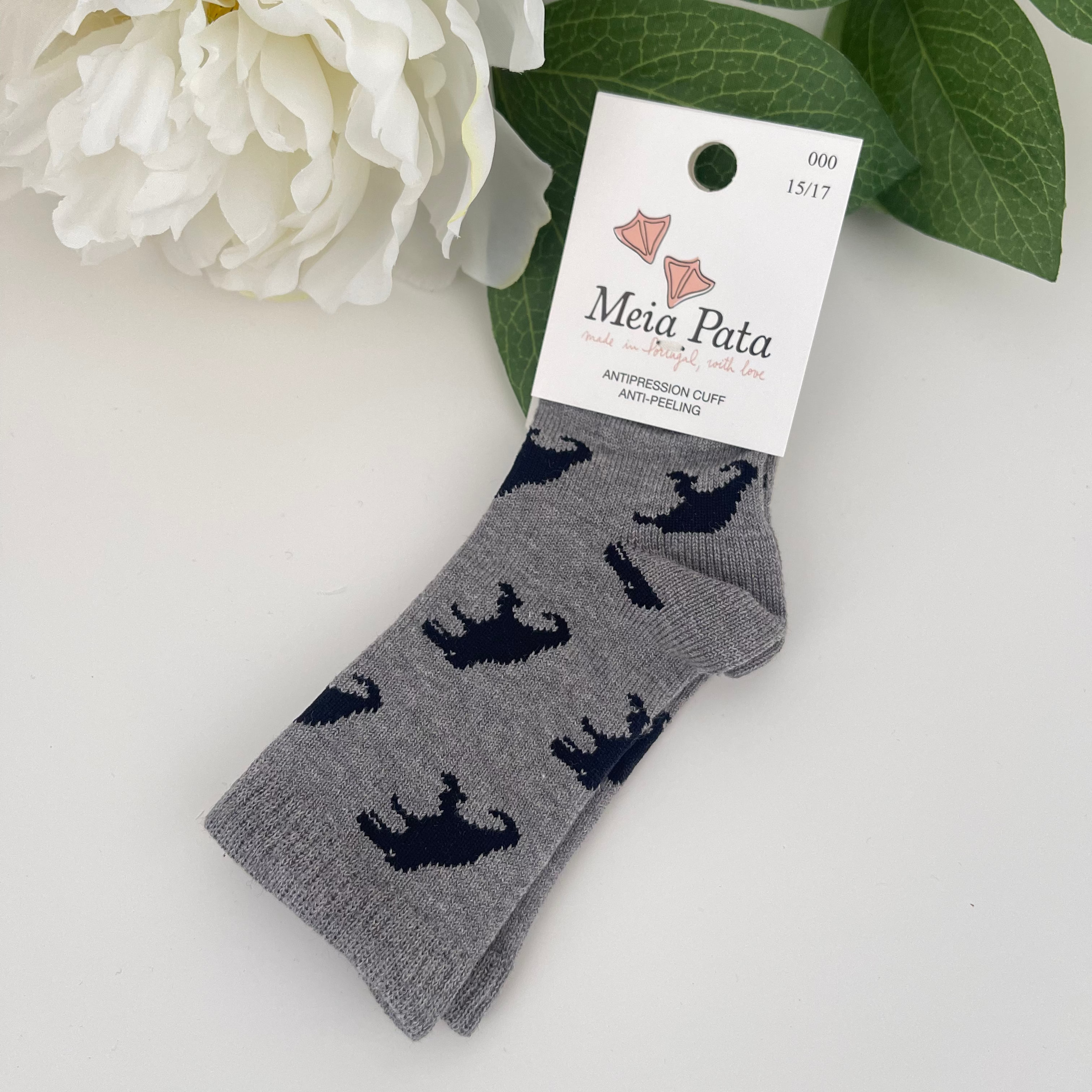 Calze bimbo in cotone con dinosauri Meia Pata - Be Brave Boutique