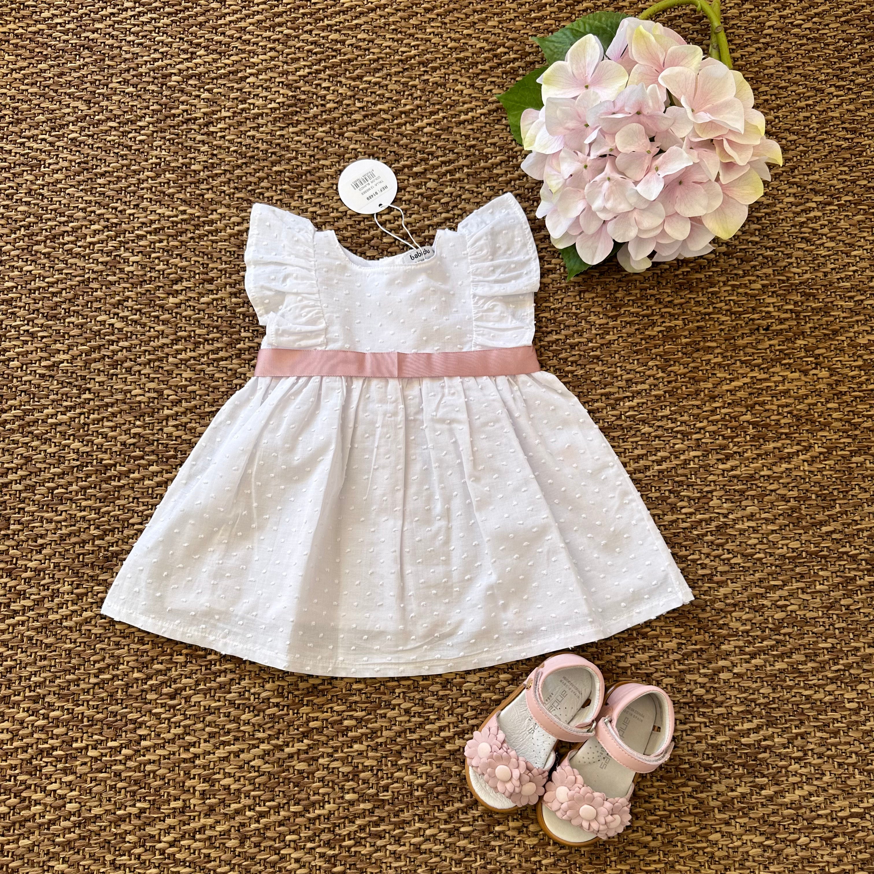 Abitino in cotone bianco con fiocco - Be Brave Boutique