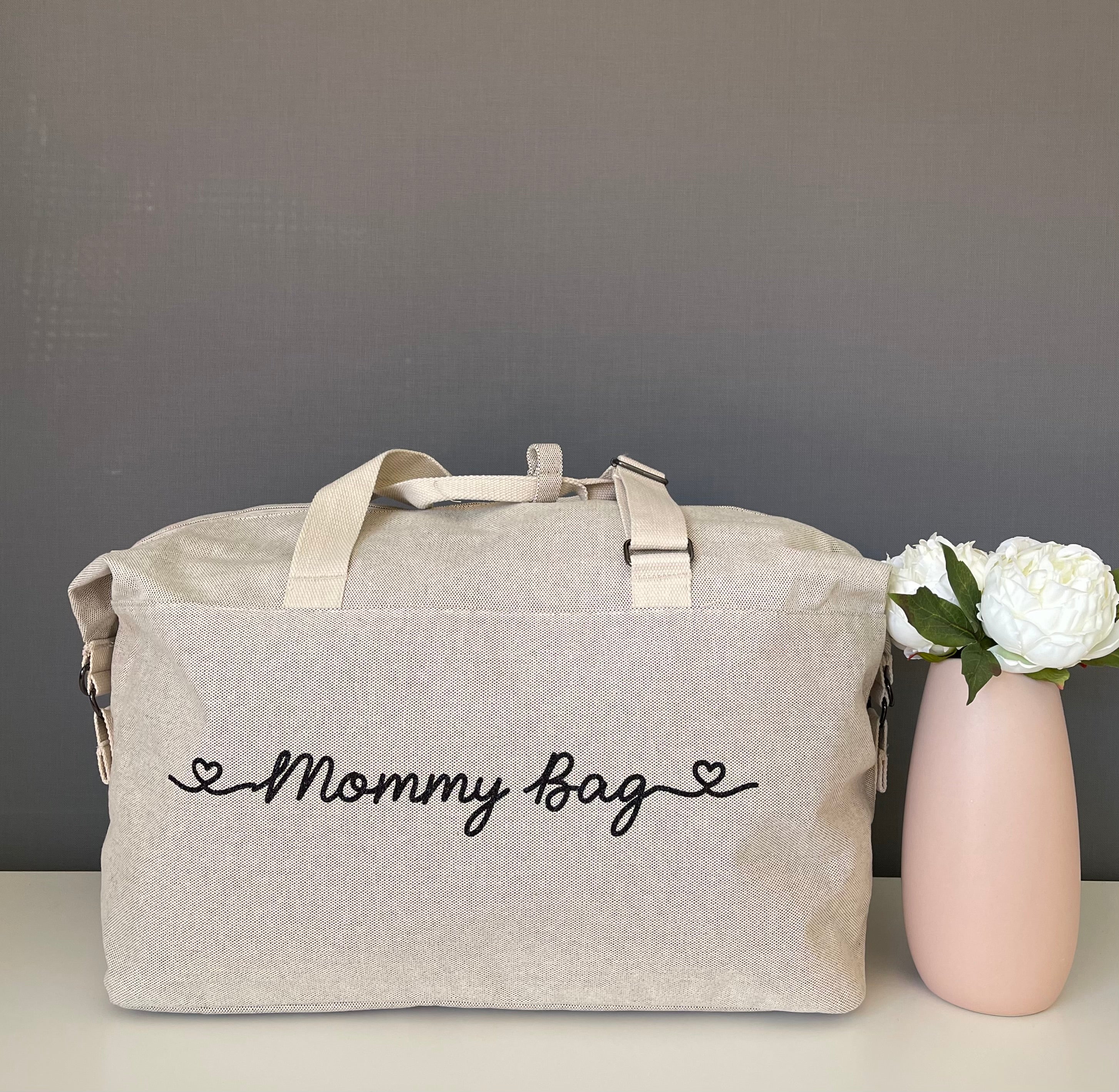 Borsone modello “Mommy” in polycotton grande e leggero stampa GLITTER - Be Brave Boutique