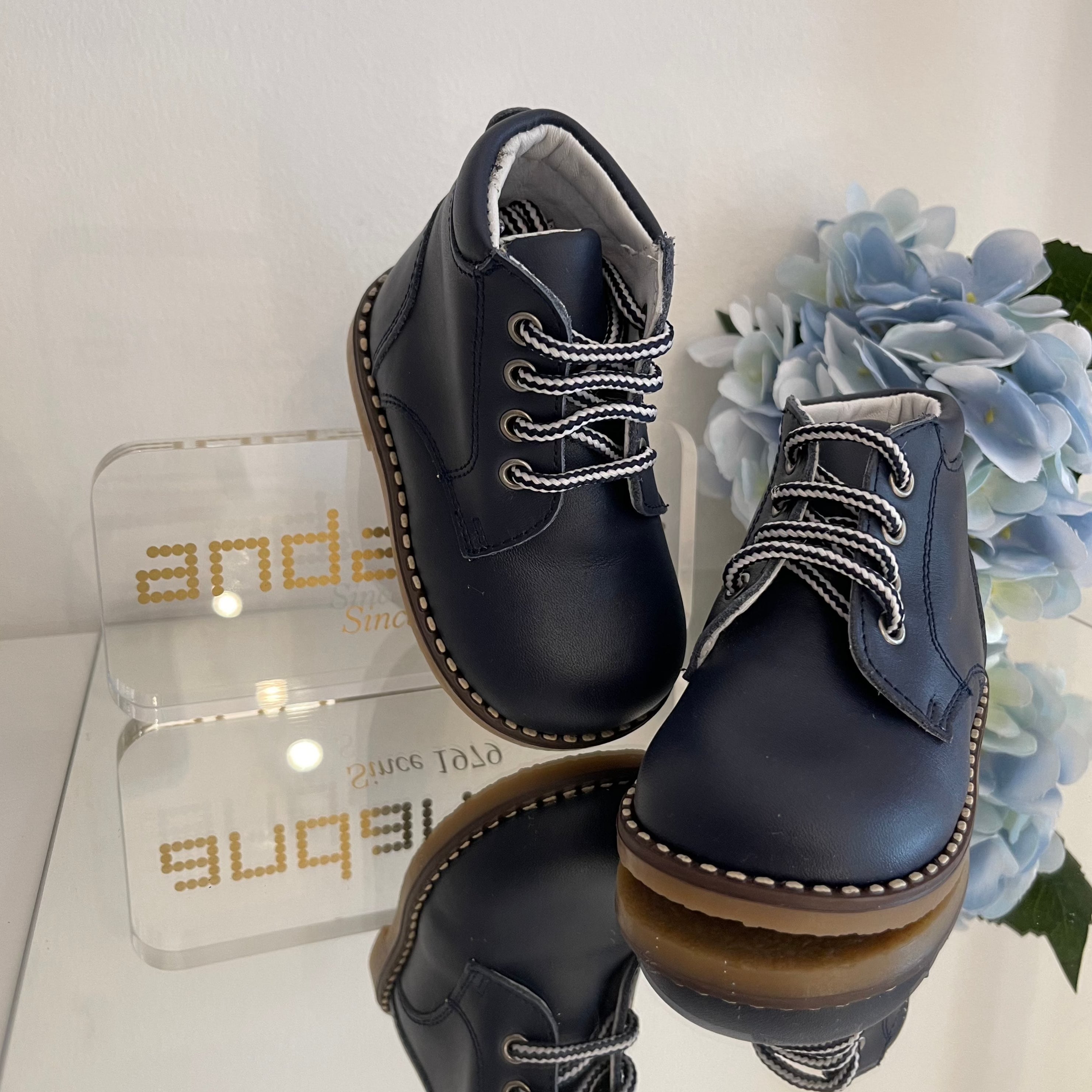 ANDANINES Stivaletto in pelle  morbida bimbo Blu - Be Brave Boutique