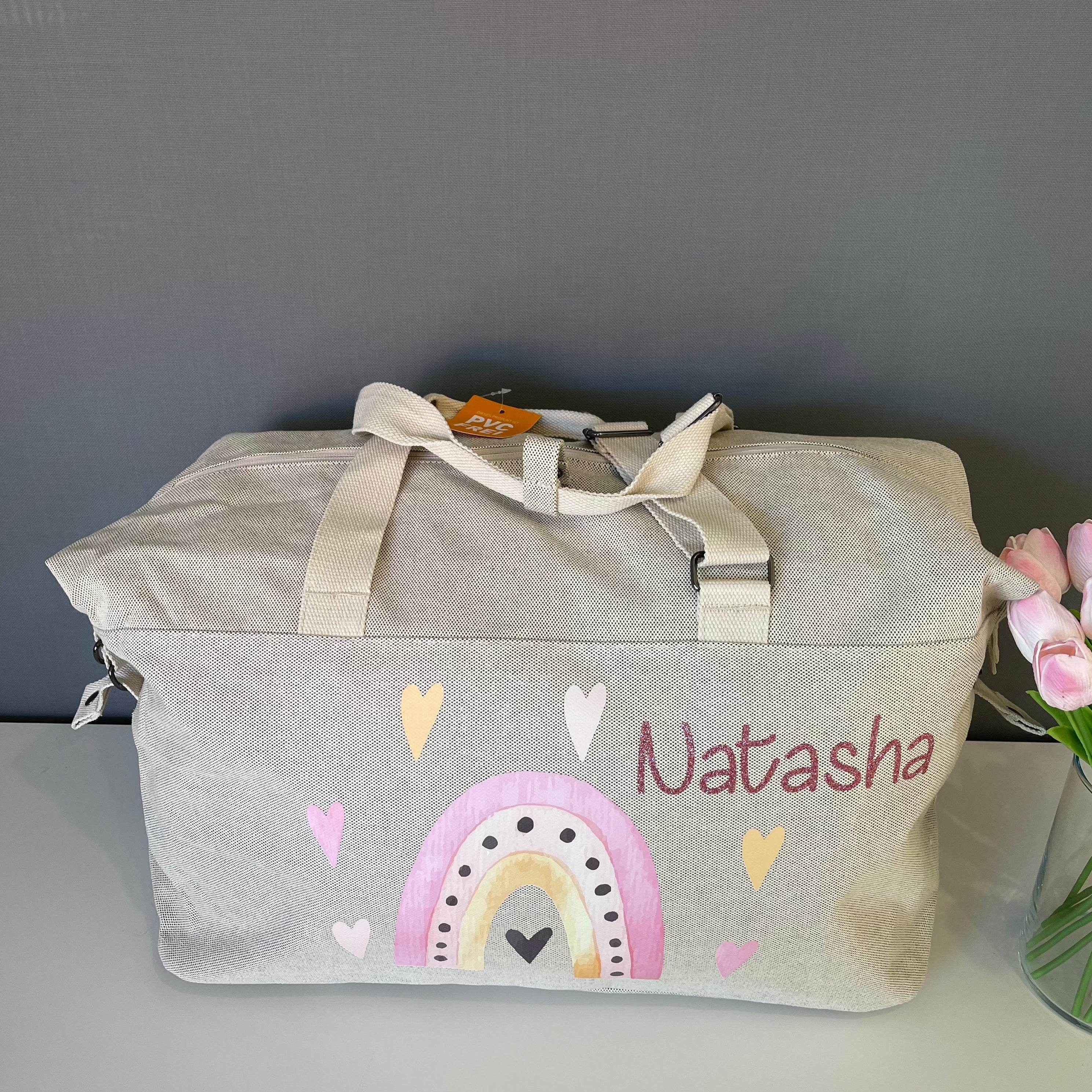 Borsone modello “Mommy” Arcobaleno e cuori Rosa - Be Brave Boutique