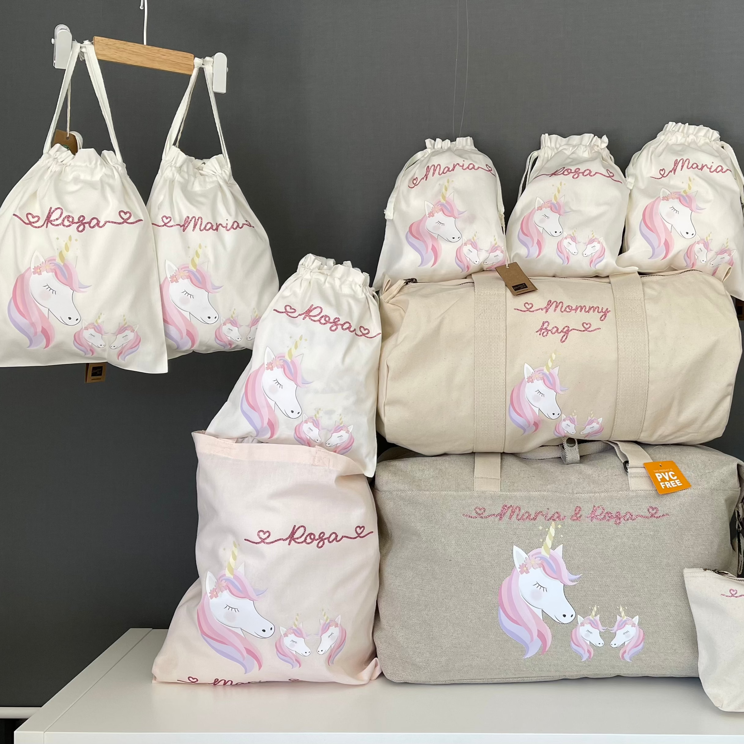 Twins Set 2 borsoni 2 Beauty e 6 sacchi  primi cambi personalizzati - Be Brave Boutique