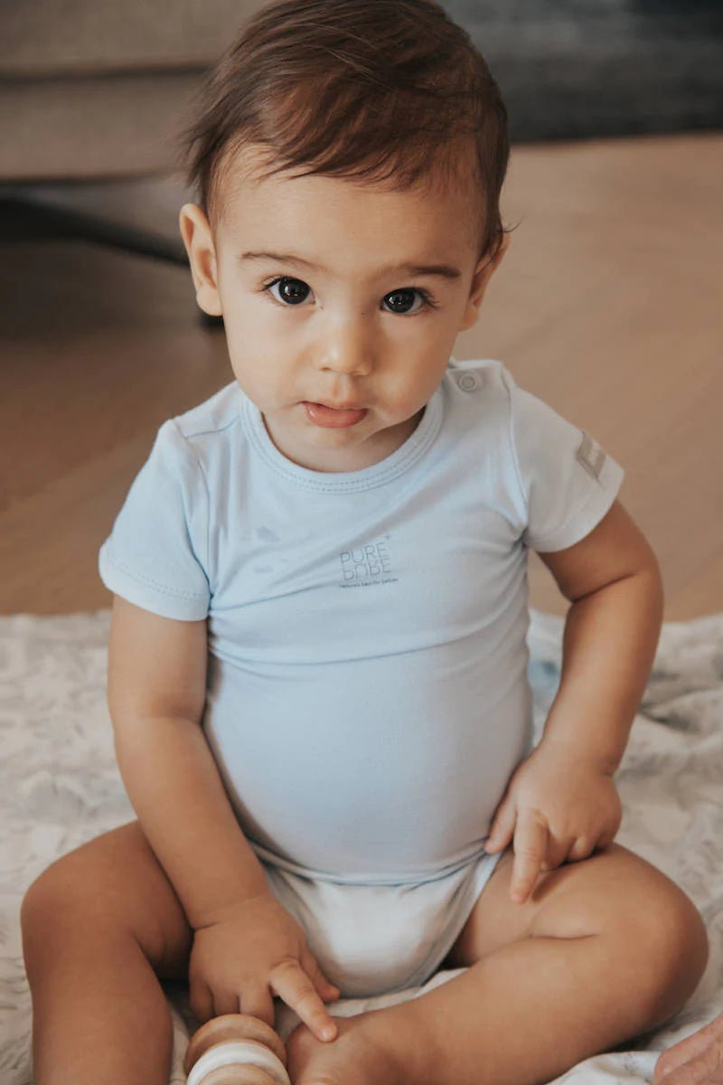 Body bambino maniche corte azzurro - Be Brave Boutique