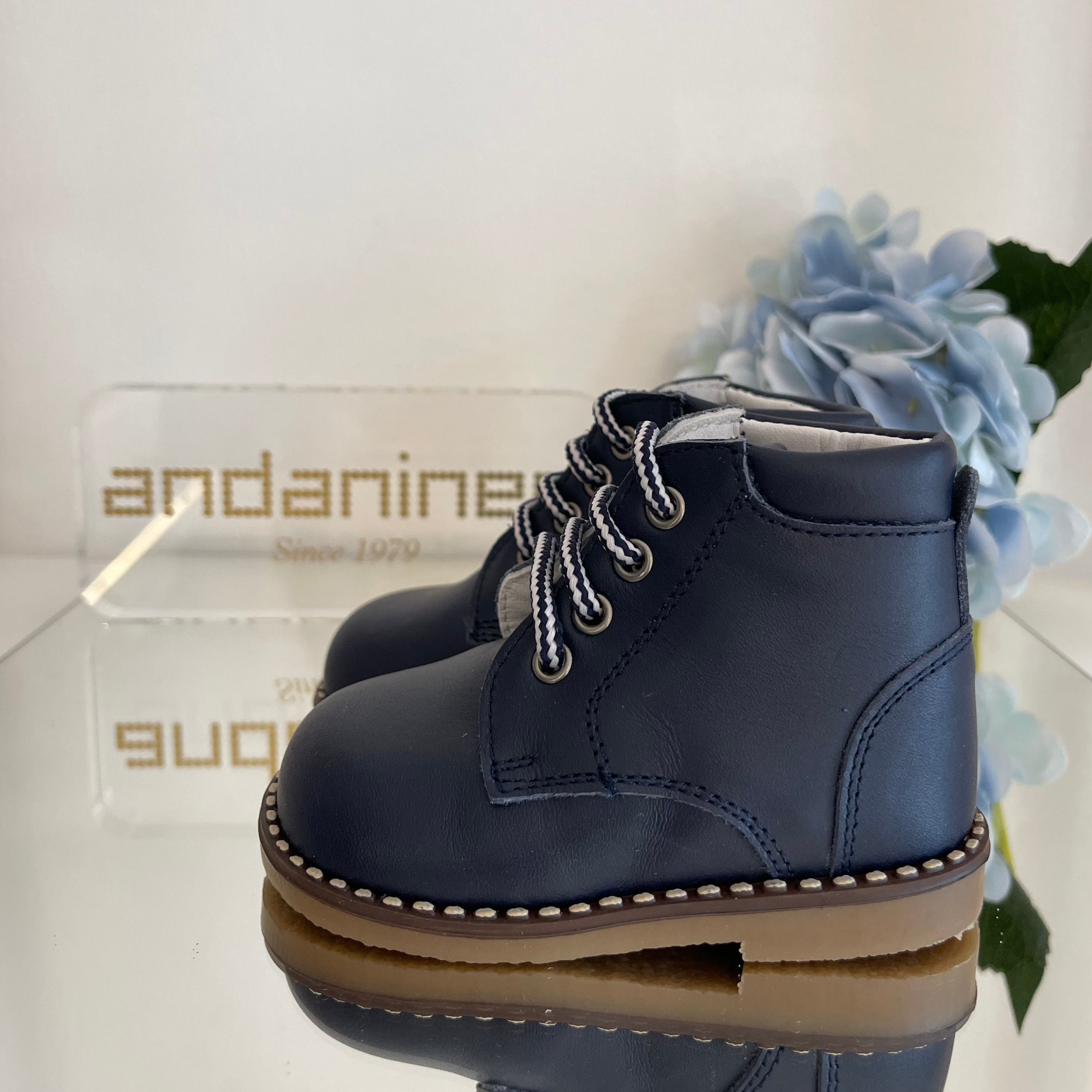 ANDANINES Stivaletto in pelle  morbida bimbo Blu - Be Brave Boutique