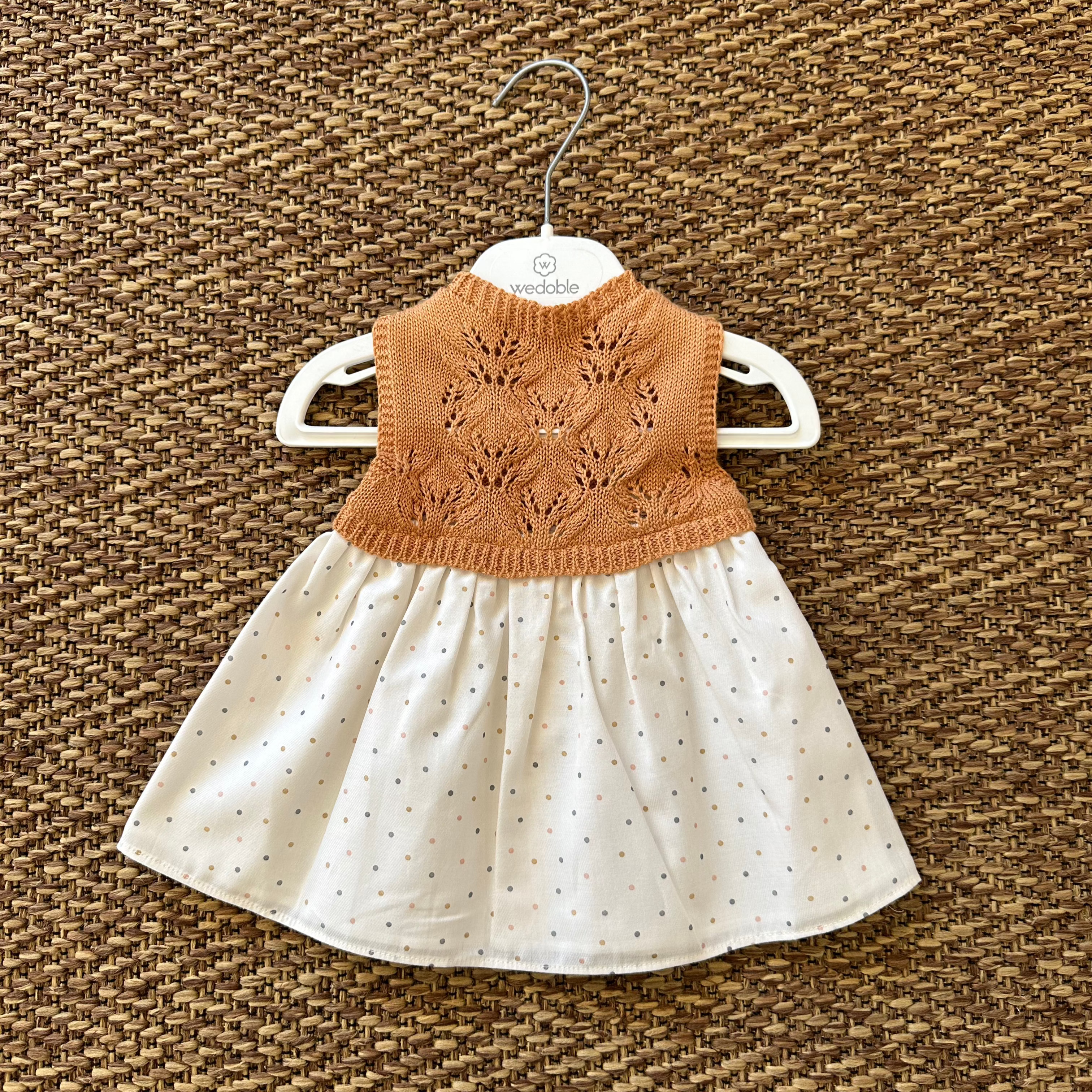 Abito in cotone organico e maglia color terracotta - Be Brave Boutique