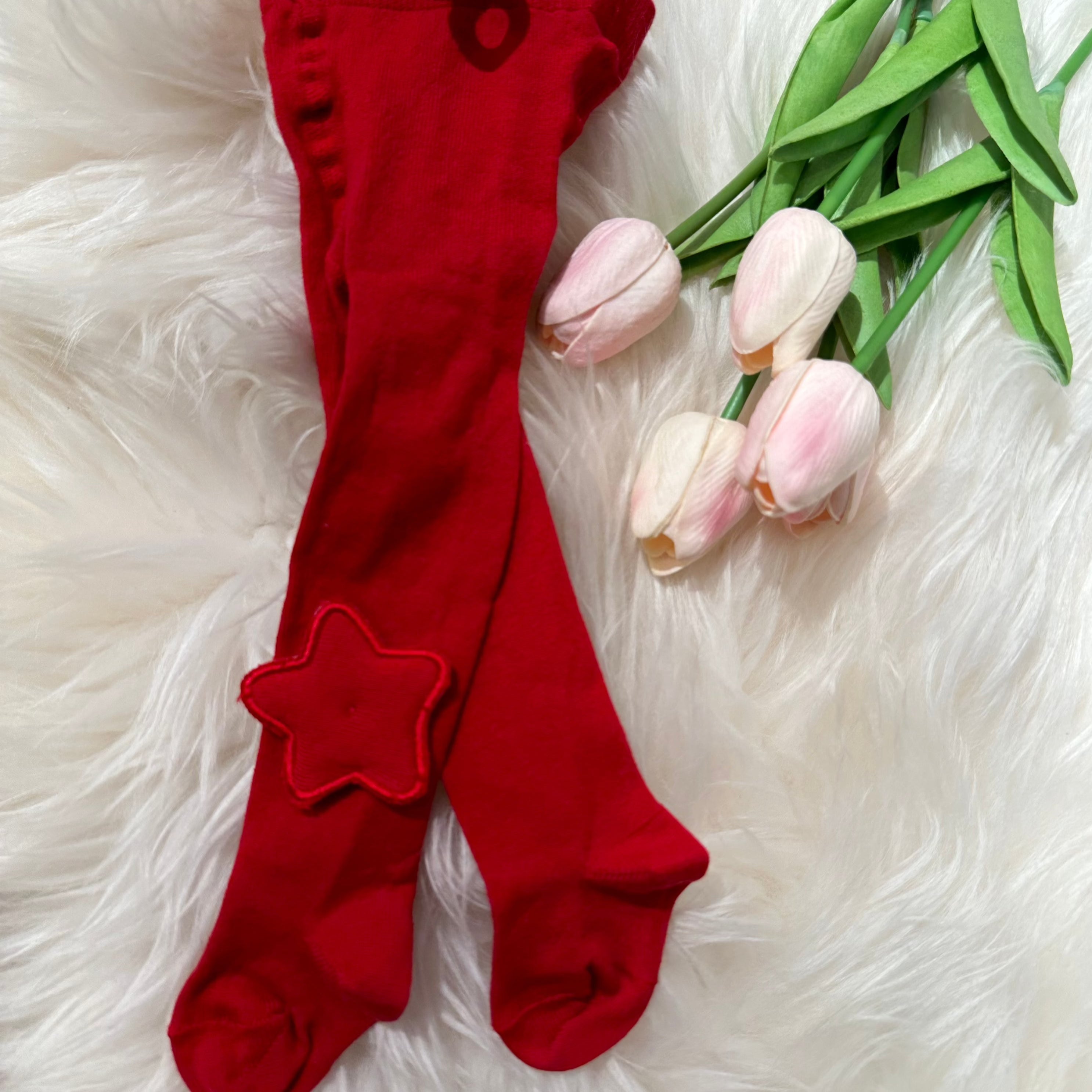 Calzamaglia bimba Rosso con Stellina  Meia Pata - Be Brave Boutique
