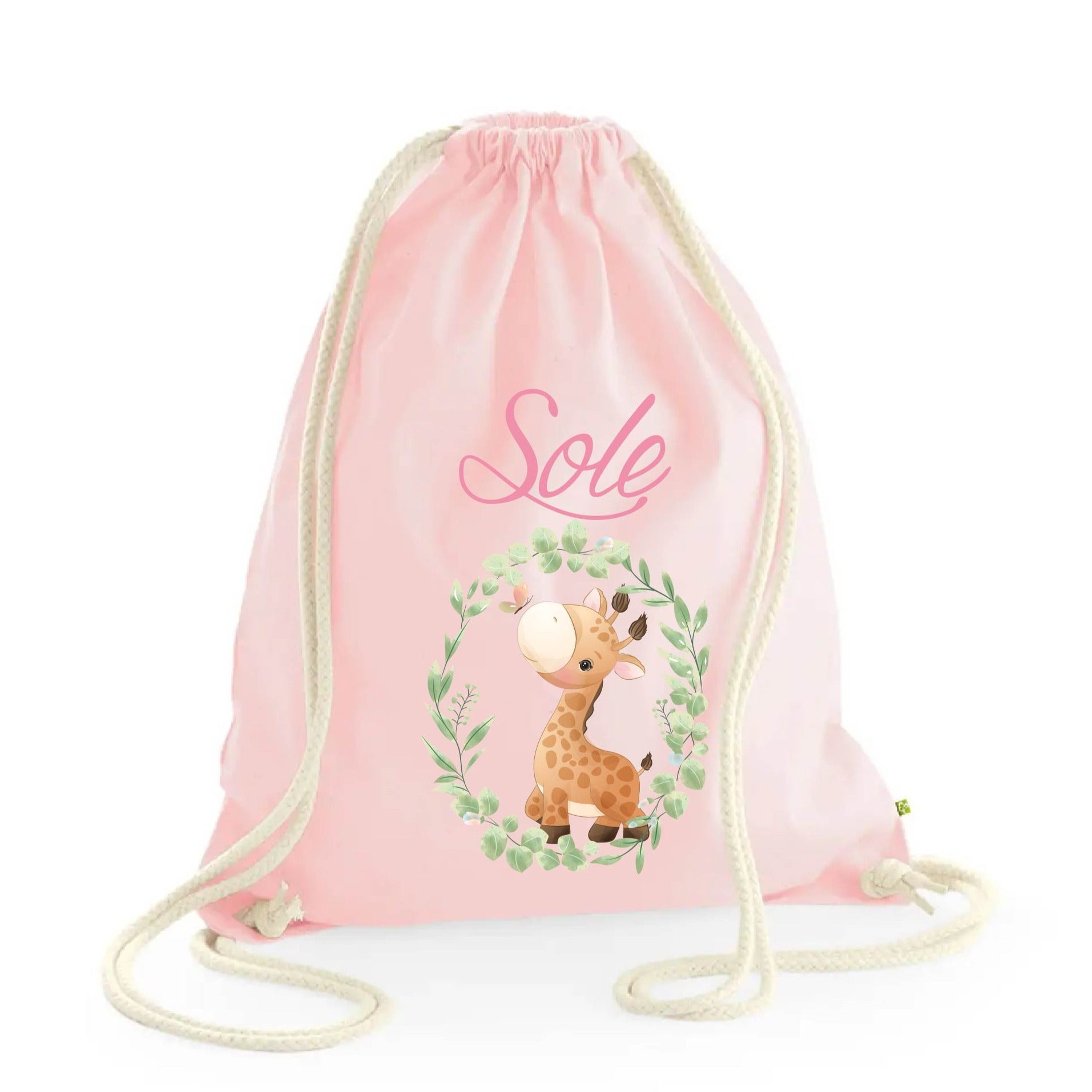 Zaino a sacca in cotone pesante Giraffa - Be Brave Boutique