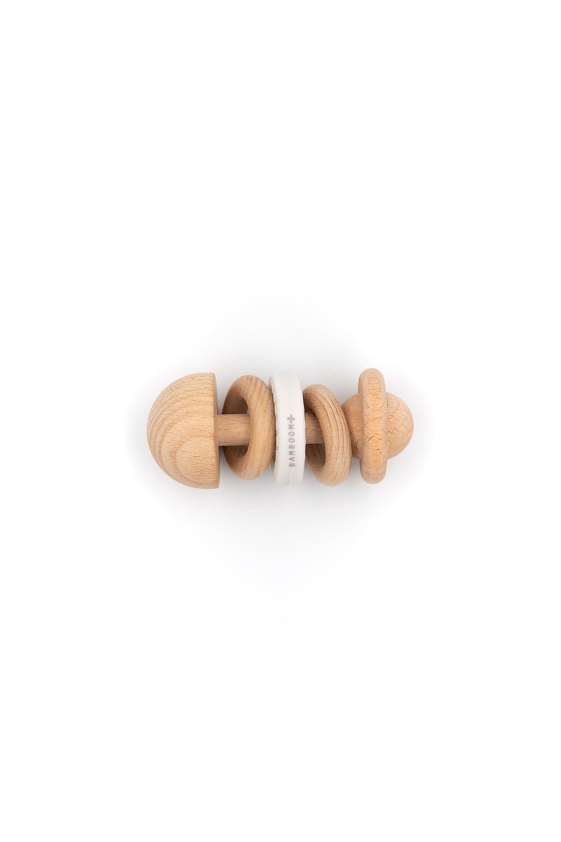 BAMBOOM Sonaglio in Legno e silicone - Bianco - Be Brave Boutique