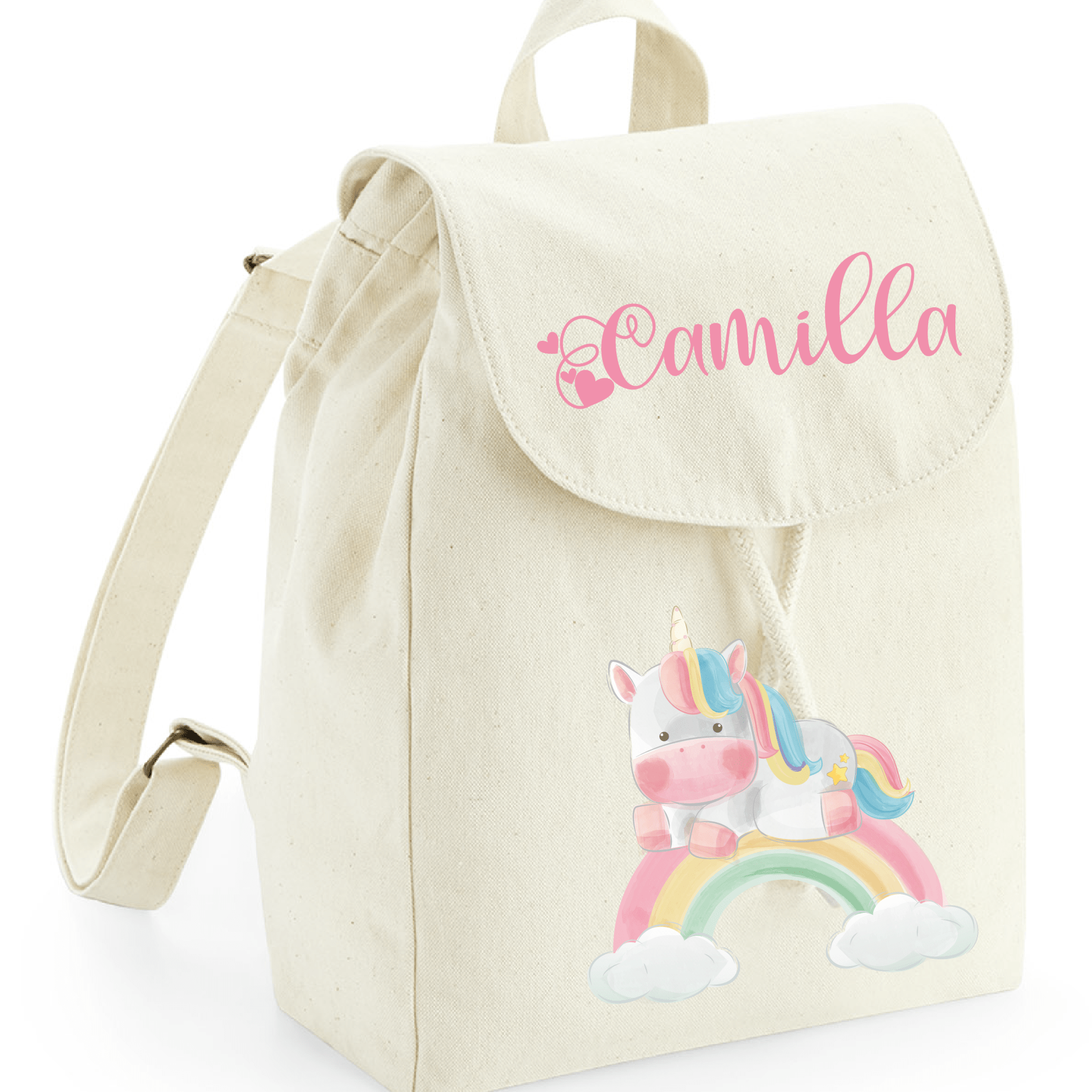 Mini Zaino in cotone Unicorno arcobaleno - Be Brave Boutique