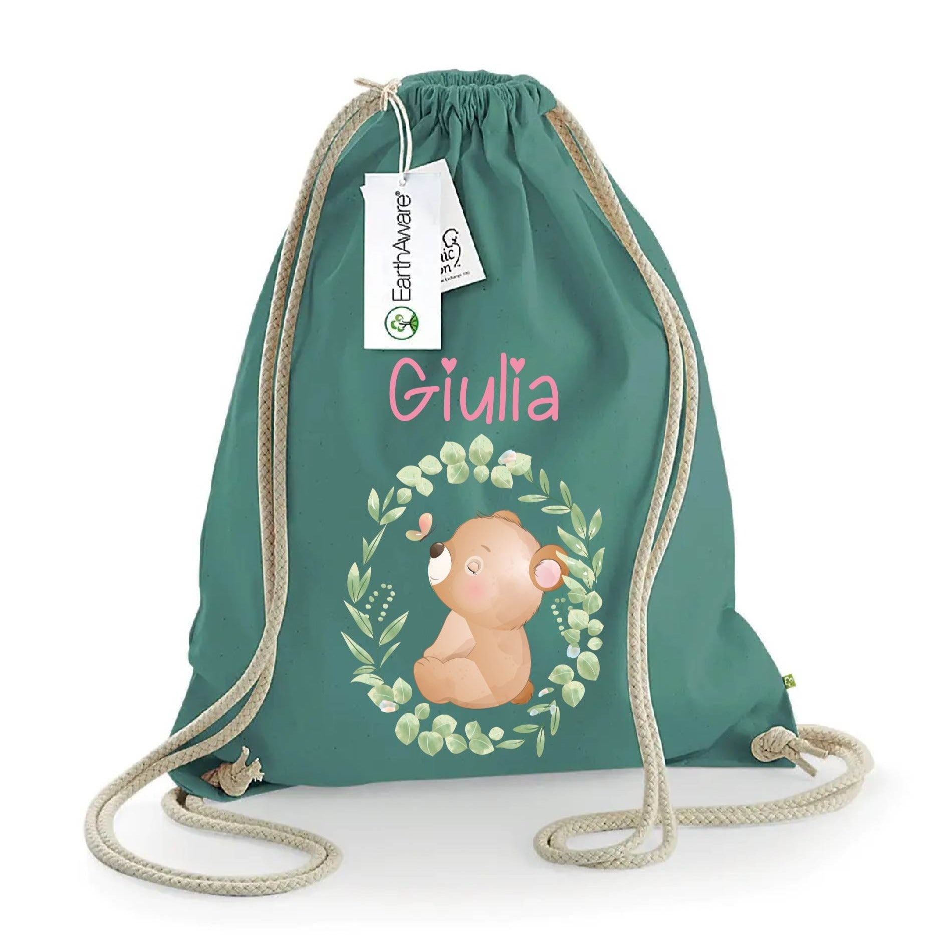 Zaino a sacca in cotone pesante Orsetto - Be Brave Boutique